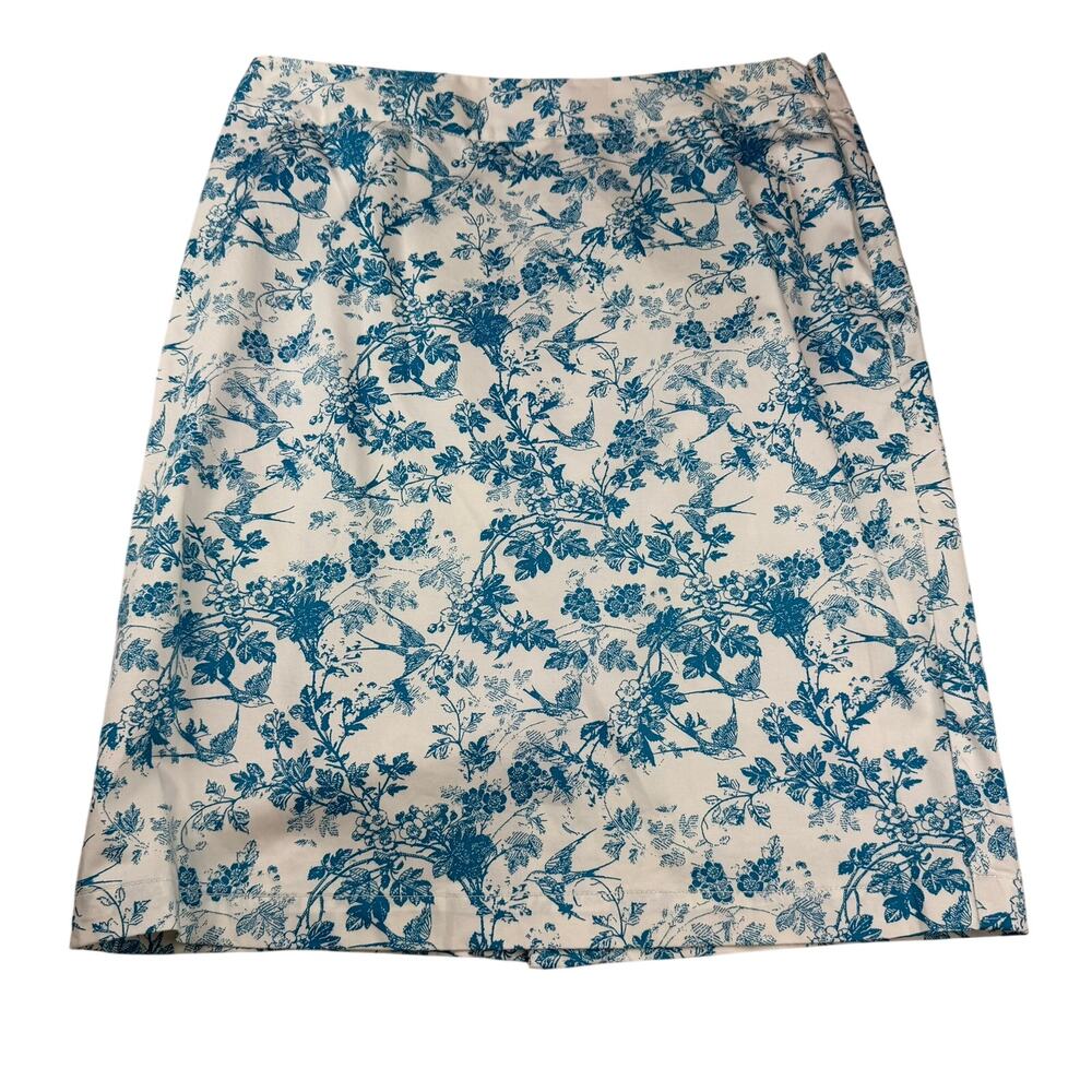 Garnet Hill Toile Pencil Skirt Size 8P Petite